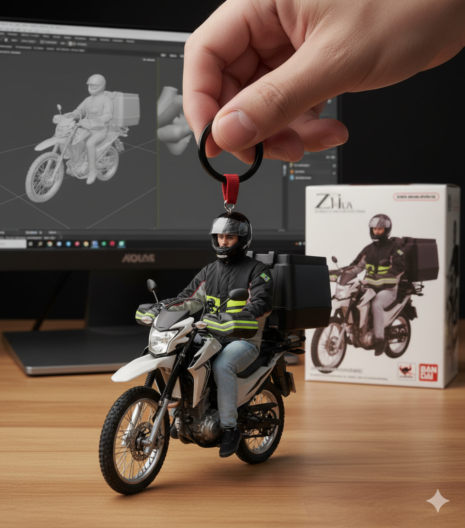 Ilustrasi Tren Miniatur AI gantungan kunci menggunakan google gemini