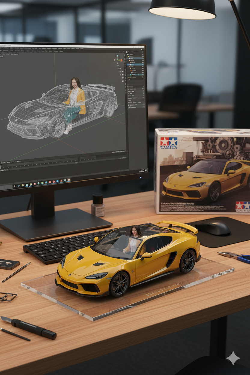 Ilustrasi Tren Miniatur AI menggunakan google gemini
