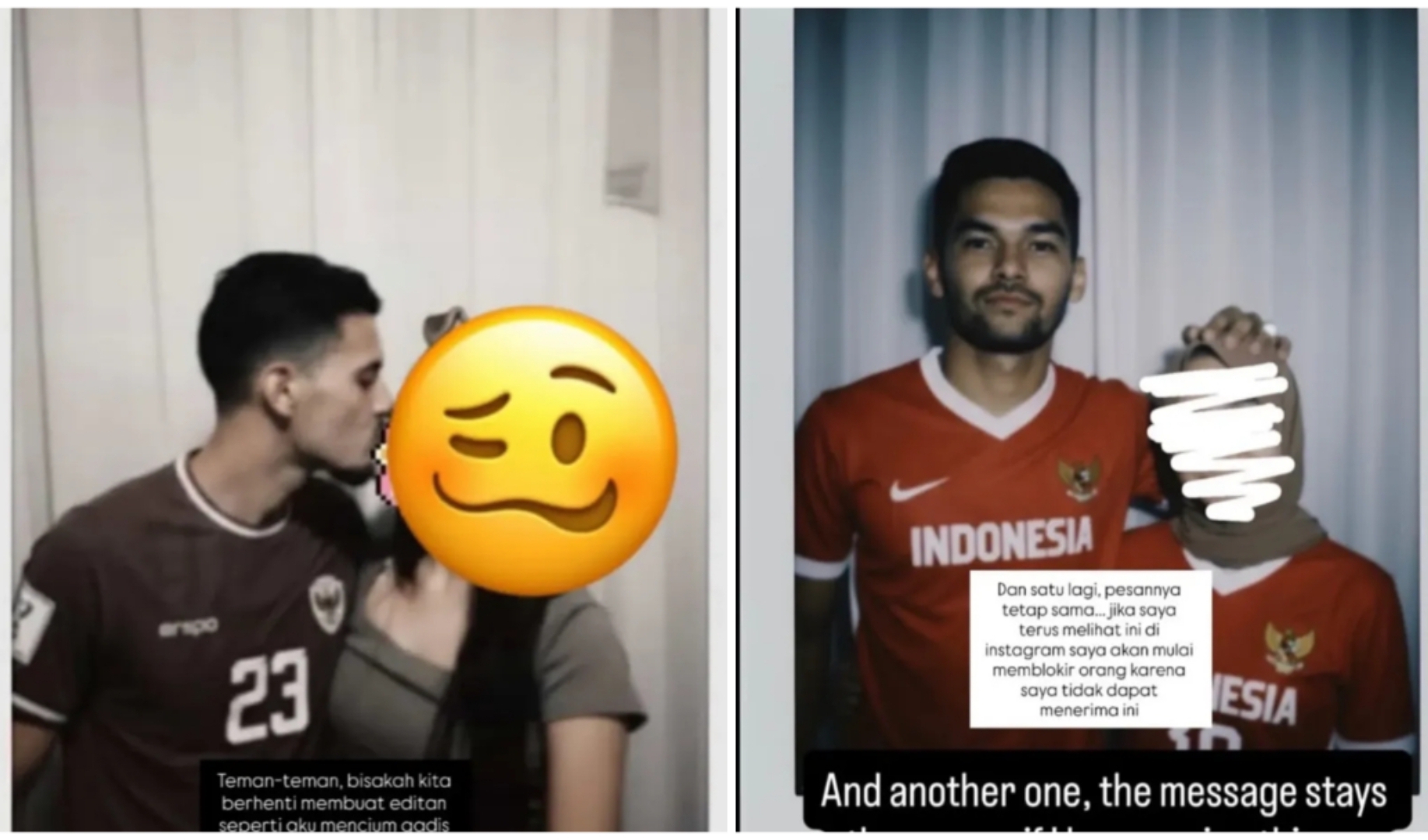 Foto editan pemain timnas seperti Justin hubner ,Rizky Ridho dan Shandy Walls membuat para pemain tak nyaman
