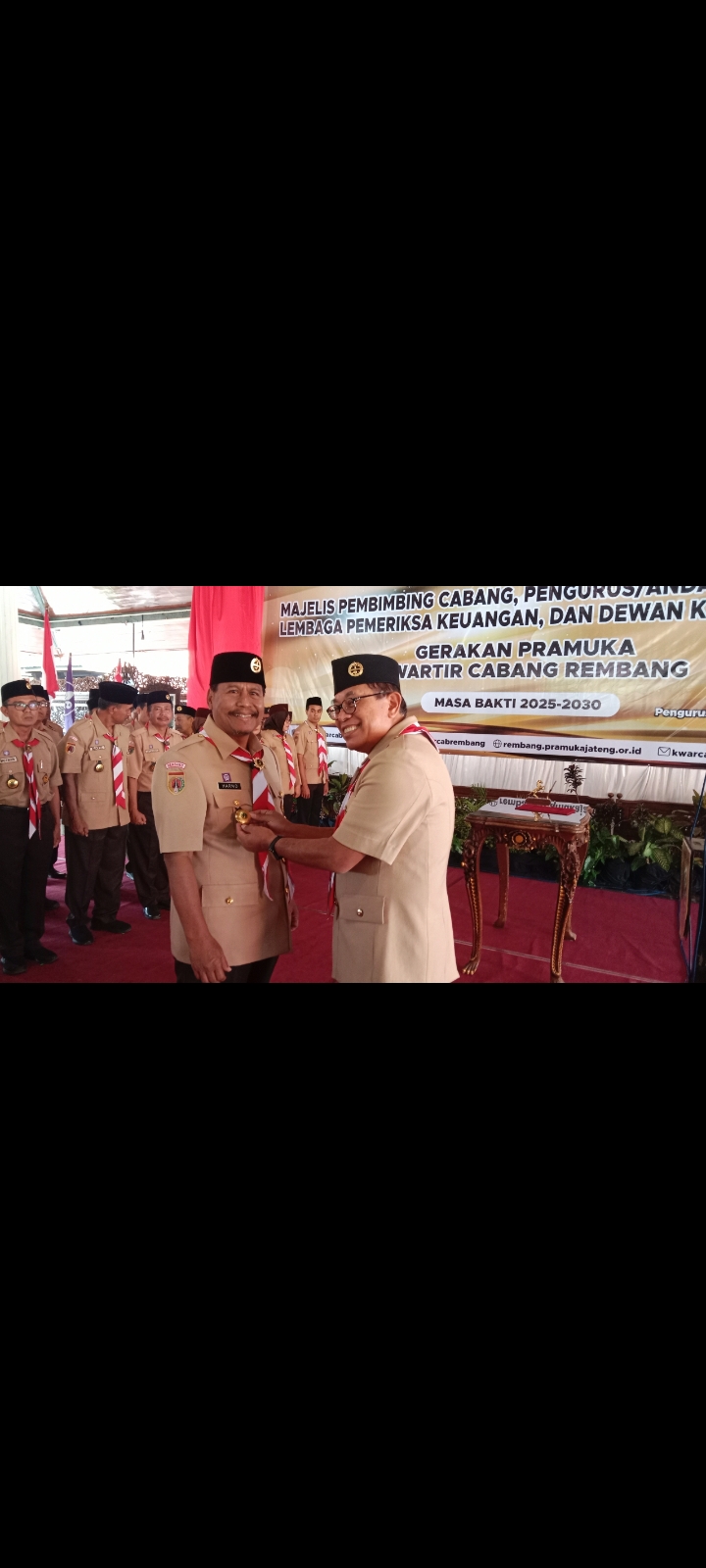 ESTAFET KEPENGURUSAN: Mabicab Pramuka Rembang dilantik di Pendapa Museum RA Kartini, Jumat (12/9).