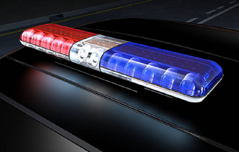 Ilustrasi lampu rotator mobil polisi