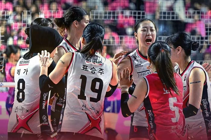 Red Sparks kembali kalah dari Pink Spiders dakam laga final Liga Voli Korea Selatan 2024/2025.