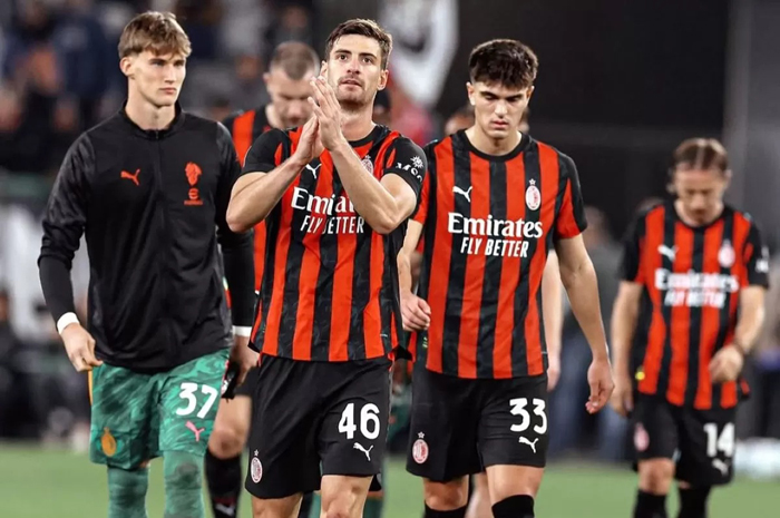 Pemain AC Milan setelah laga melawan Juventus.