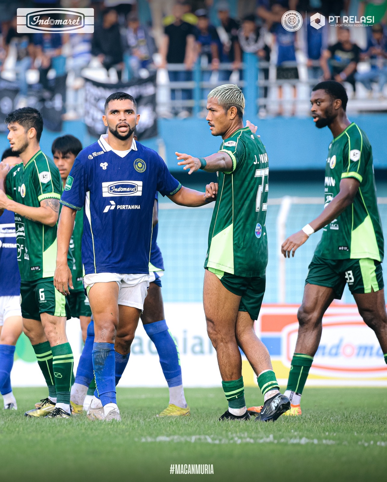Momen pertandingan Persiku Kudus saat menjamu PSS Sleman pada (21/9) di Stadion Wergu Wetan Kudus.