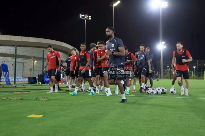 Timnas Indonesia saat berlatih di Jeddah jelang putaran keempat Kualifikasi Piala Dunia 2026 zona Asia.