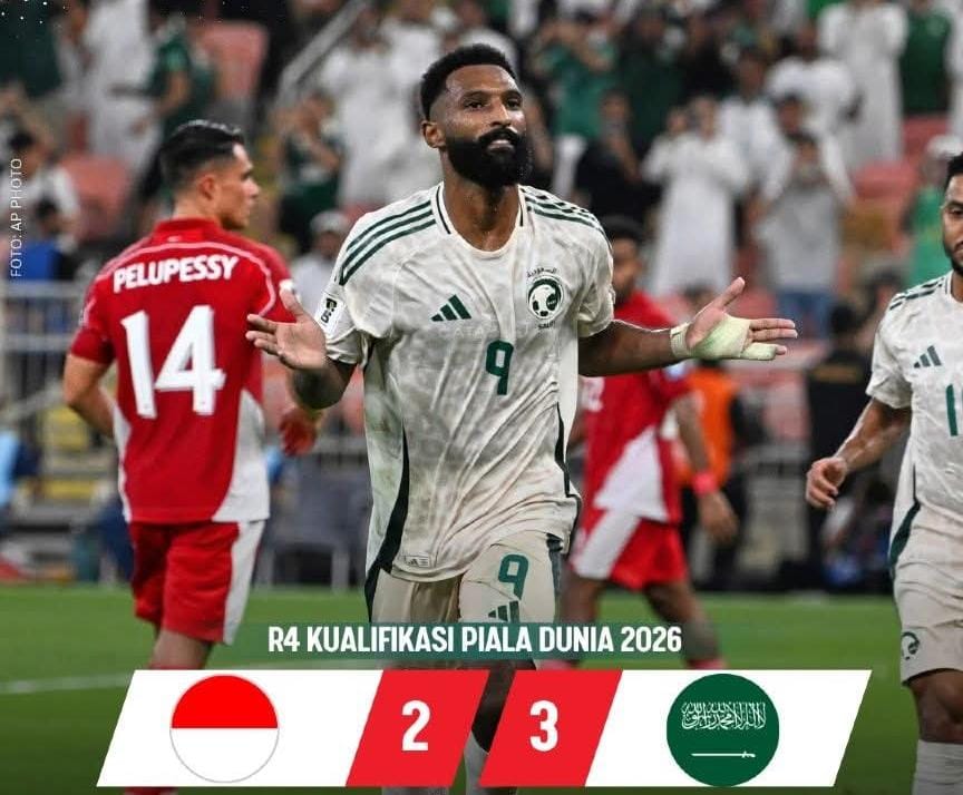 Arab Saudi kalahkan Timnas Indonesia dengan skor banding satu