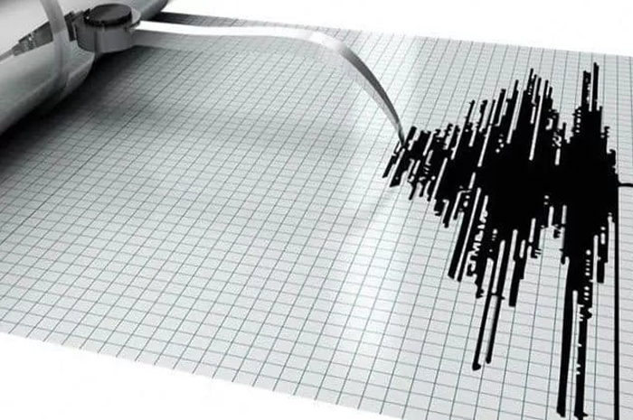 Ilustrasi pencatatan seismograf gempa.