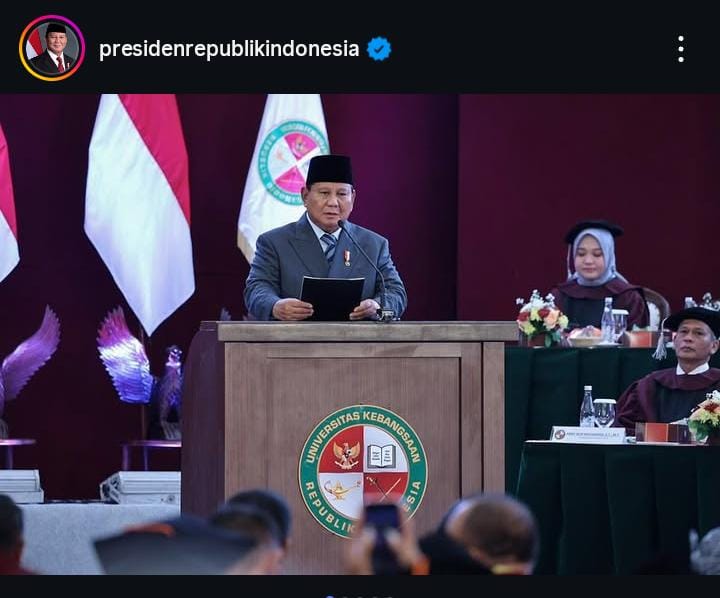 Sambutan presiden Prabowo dalam sidang senat terbuka di UKRI
