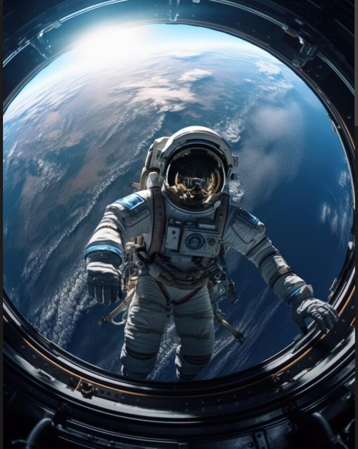 Ilustrasi foto astronot di luar angkasa