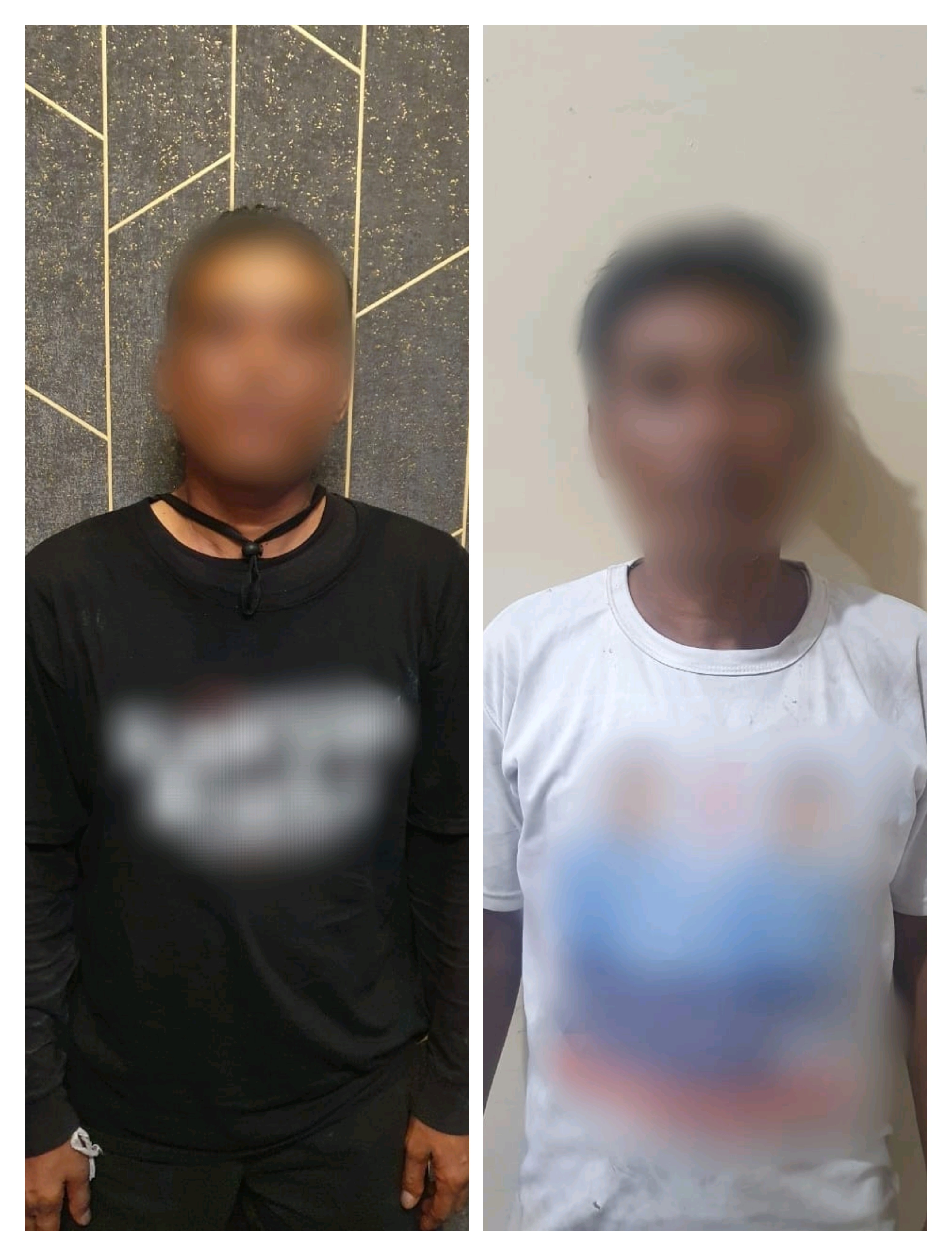 Inisial S (47) dan TI (49), warga Kecamatan Margorejo, Kabupaten Pati. Mereka diduga sengaja menghentikan kendaraan di jalur utama Pantura saat sidang hak angket di Pati