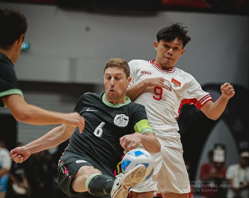 Aksi para pemain Timnas Futsal Indonesia saat melawan Australia