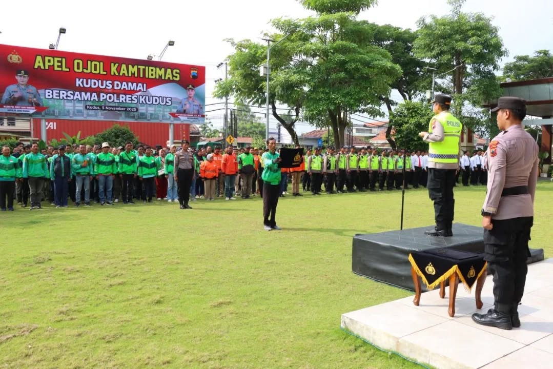 Kegiatan Apel Ojol Kamtibmas Bersama Polres Kudus