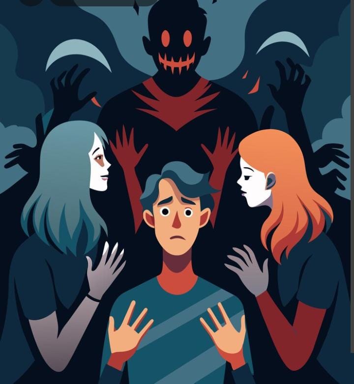 Ilustrasi seseorang mempunyai iri dengki