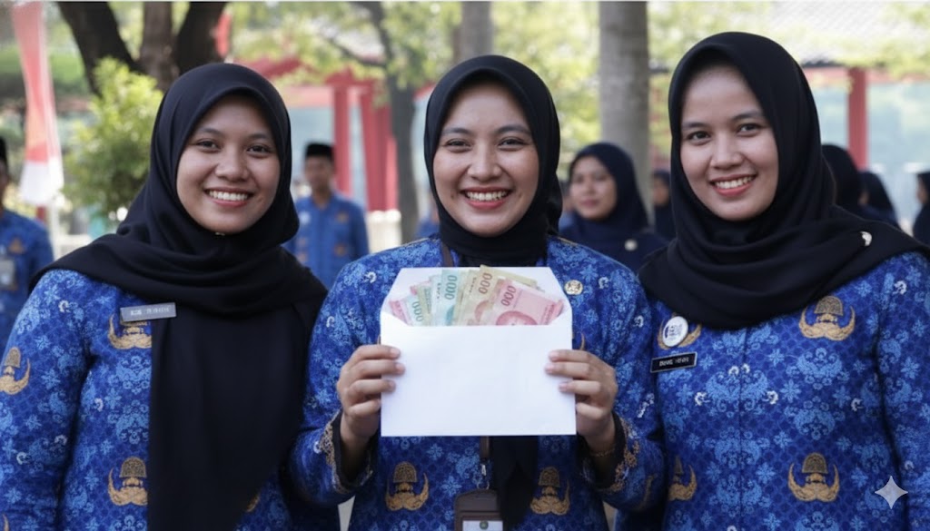 Ilustrasi PNS yang bahagia karena kenaikan gaji