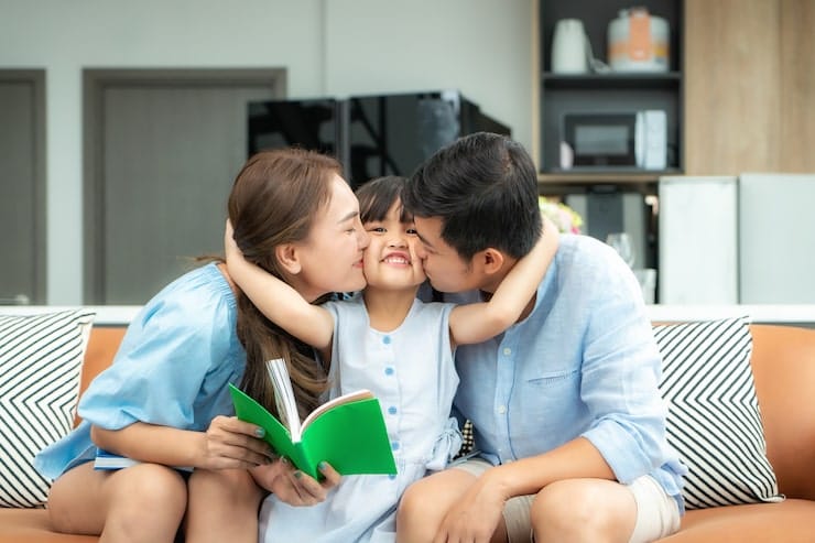 Ilustrasi orang tua dan anak