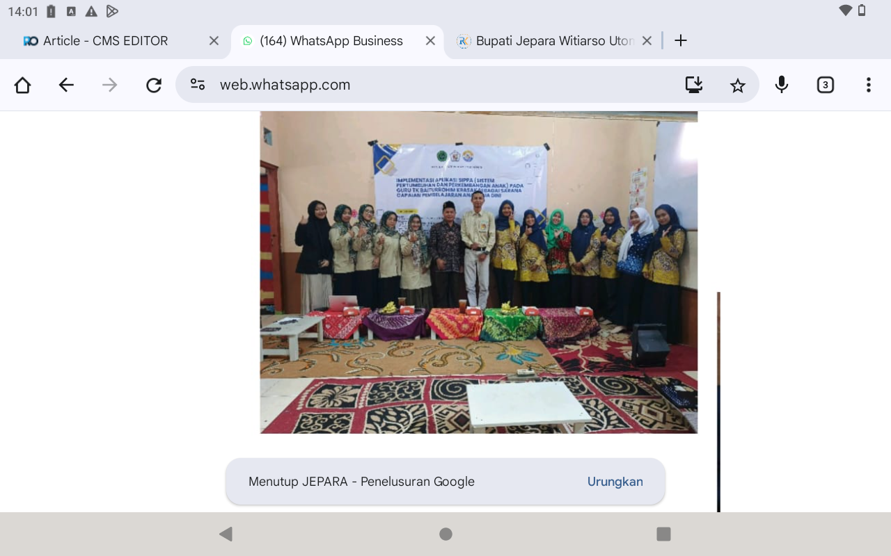 KOMPAK: Unisnu Jepara mendampingi TK Baiturrohim Krasak Jepara dalam penerapan digitalisasi.