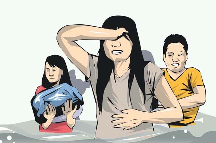 Ilustrasi korban banjir
