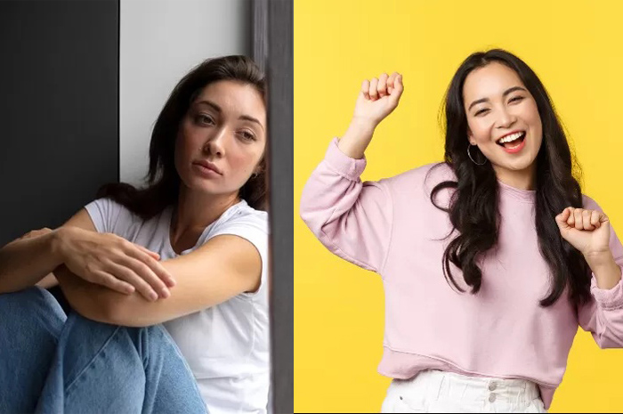 Ilustrasi orang yang merasa bahagia dan tidak bahagia dalam hidup.