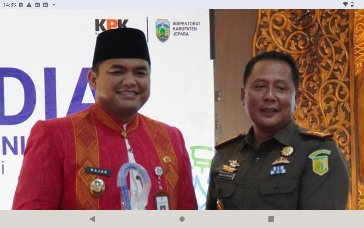 KOMPAK: Wakil Bupati Jepara Gus Hajar (kiri) bersama Kajari Jepara Kepala Kejaksaan Negeri (Kajari) Jepara Agung Bagus Kade Kusimantara.