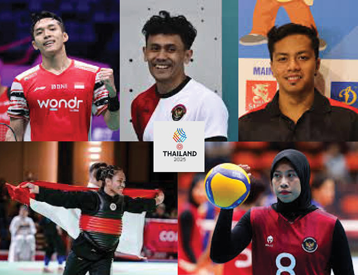 Jonatan Christie,Veddriq Leonardo,Siman Sudartawa,Jeni Elvis Kause,Megawati Hangestri