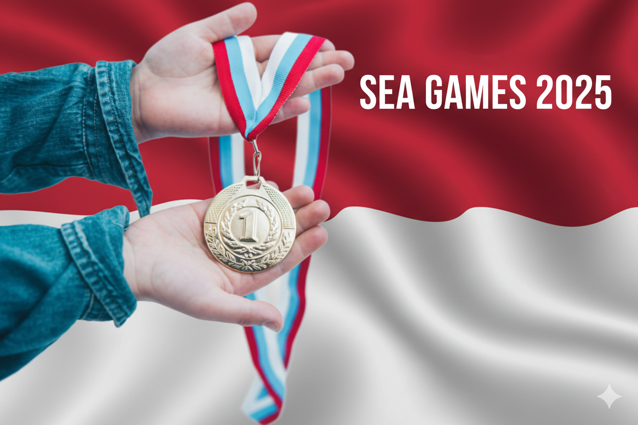 Ilustrasi perolehan medali Indonesia di Sea Games 2025