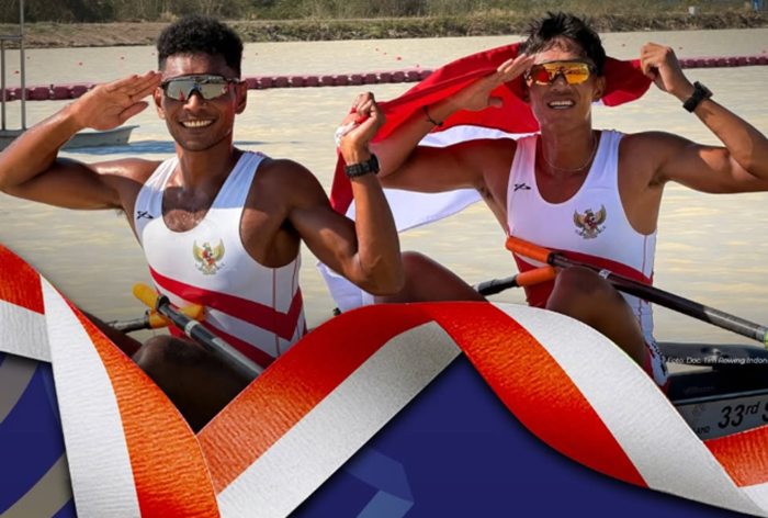 Duet Rendi Setia Maulana dan Memo mendapat emas dari dayung di SEA Games 2025