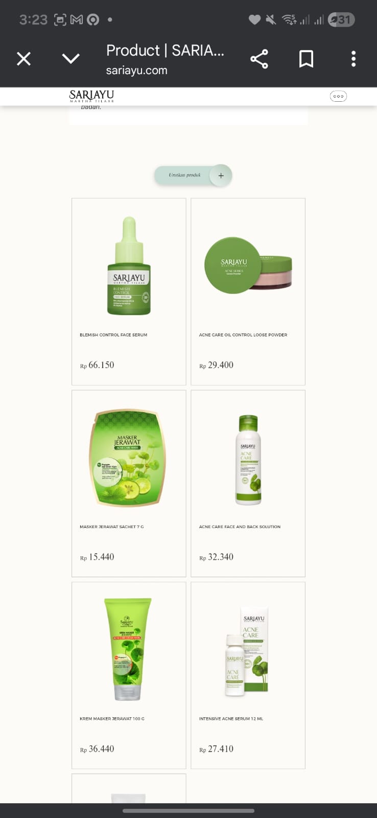 Beberapa Produk Sariayu