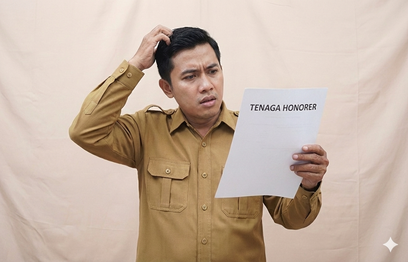 Ilustrasi tenaga honorer pusing