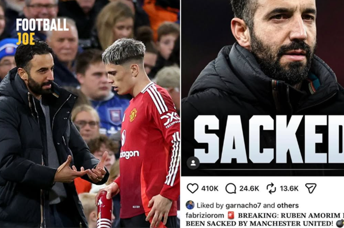 Garnacho terpantau menyukai postingan Fabrizio Romano tentang pemecatan Amorim