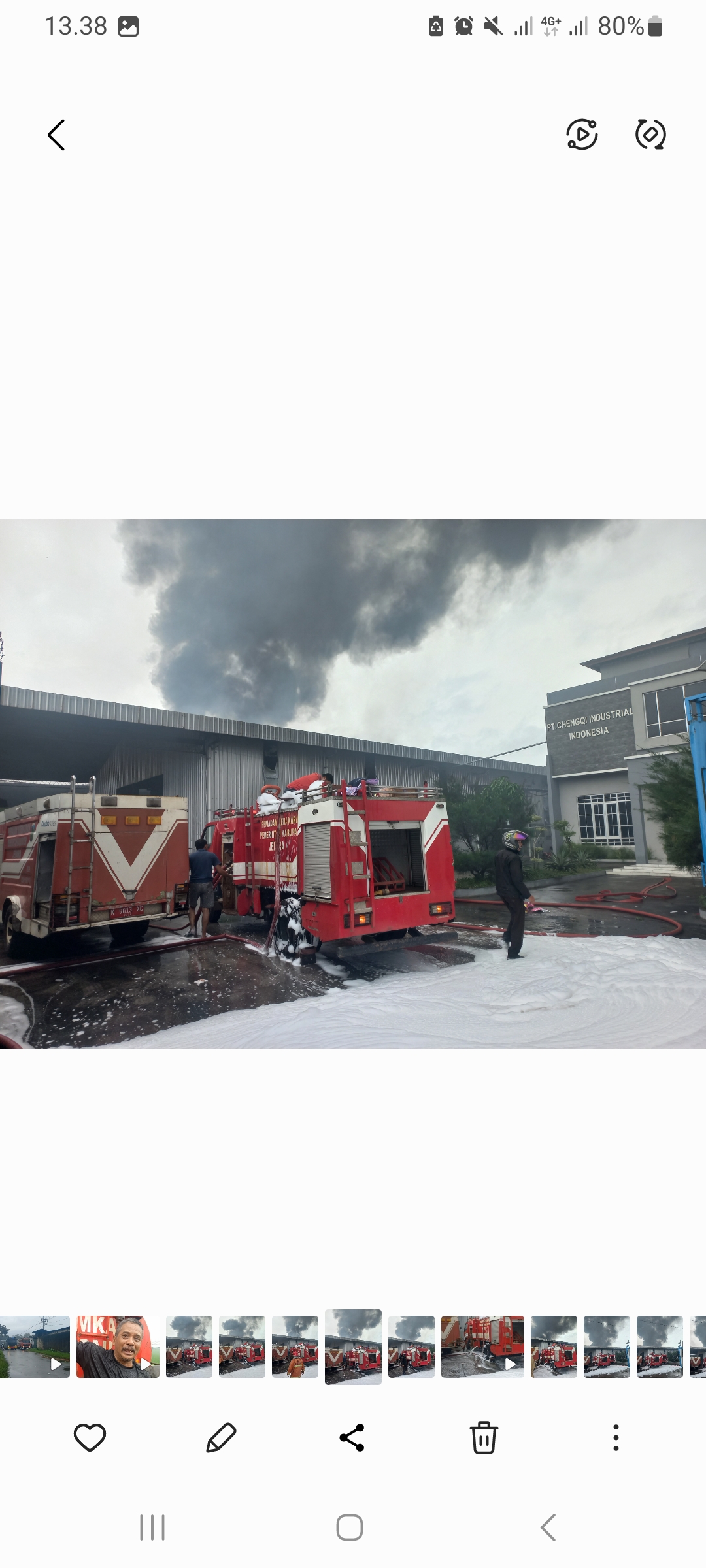 JAGO MERAH: PT Chengqi terbakar pada Sabtu (17/1).