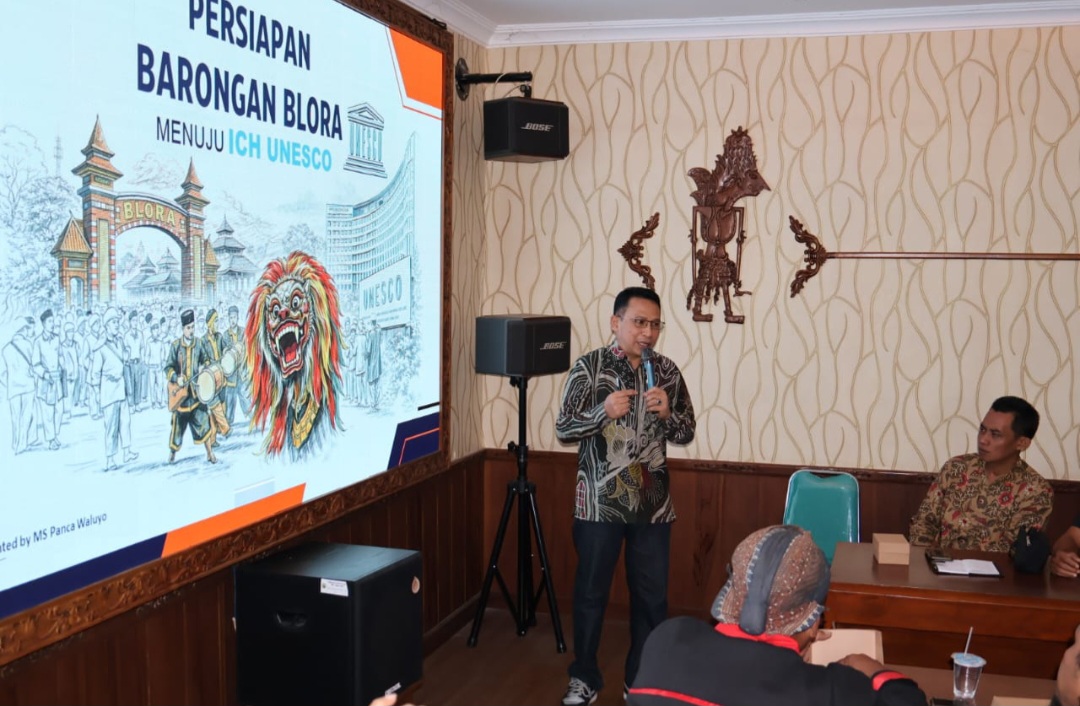 OPTIMIS: Jajaran birokrat Pemerintah Kabupaten Blora bersama stakeholder saat rapat membahas Barongan untuk diusulkan ke UNESCO