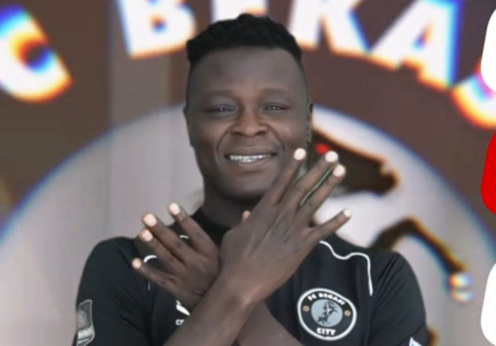 Ezheciel N&rsquo;Douassel mencetak Brace saat Bekasi City FC melawan Persikad