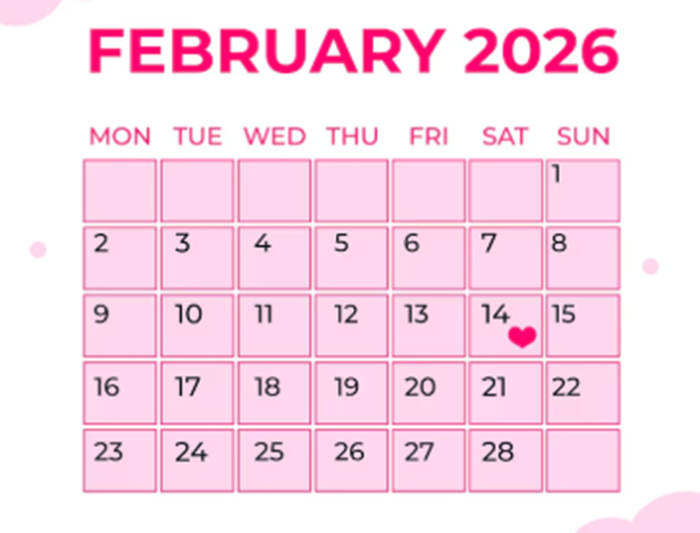 kalender februari 2026