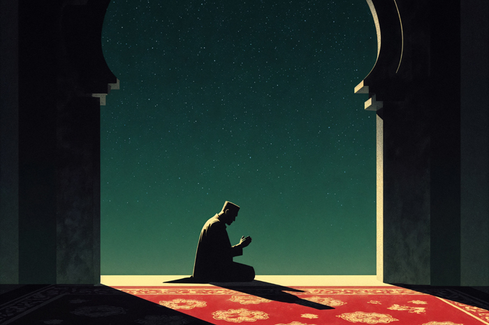 Ilustrasi orang shalat