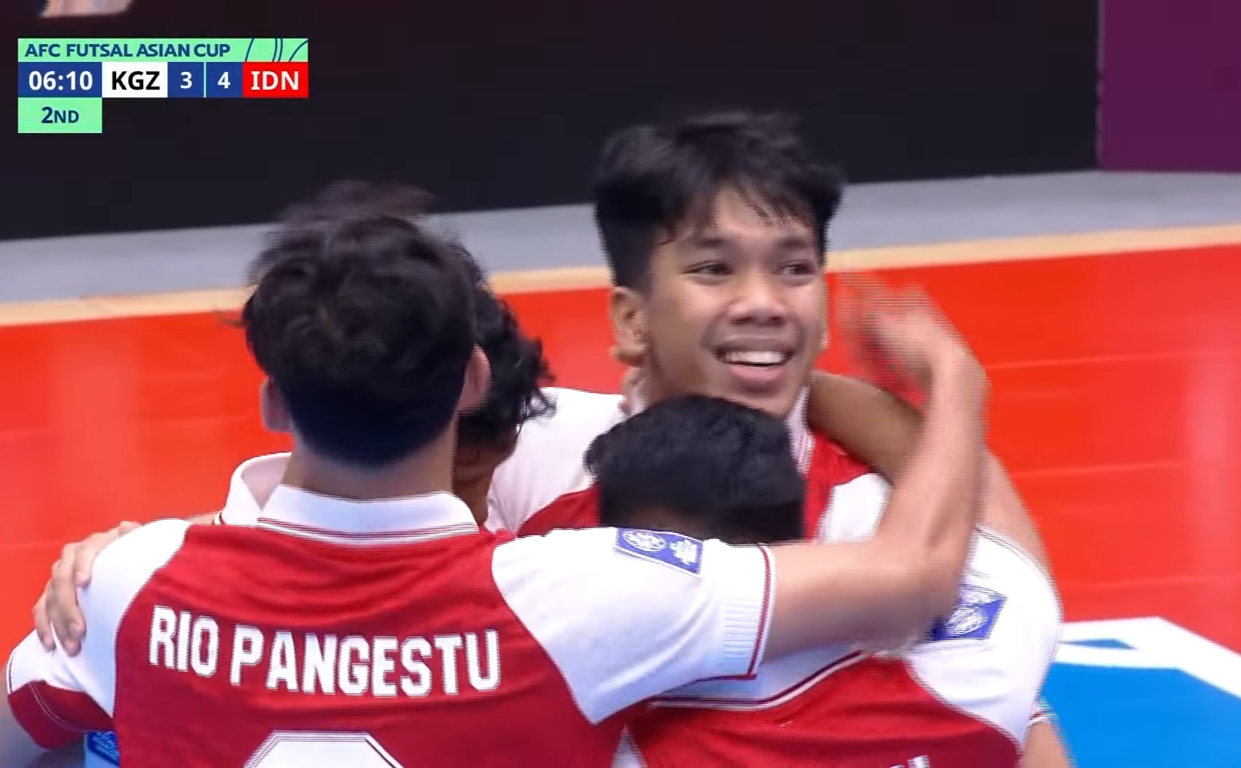 Israr saat mencetak gol ke 5 Indonesia vs kirgistan di futsal Asian cup 2026