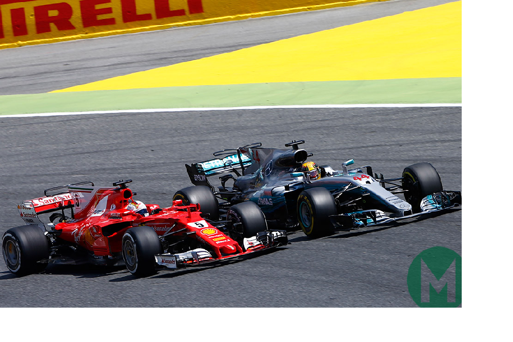 ilustrasi Ferrari dan Mercedes (foto:Motor Sport Magazine)