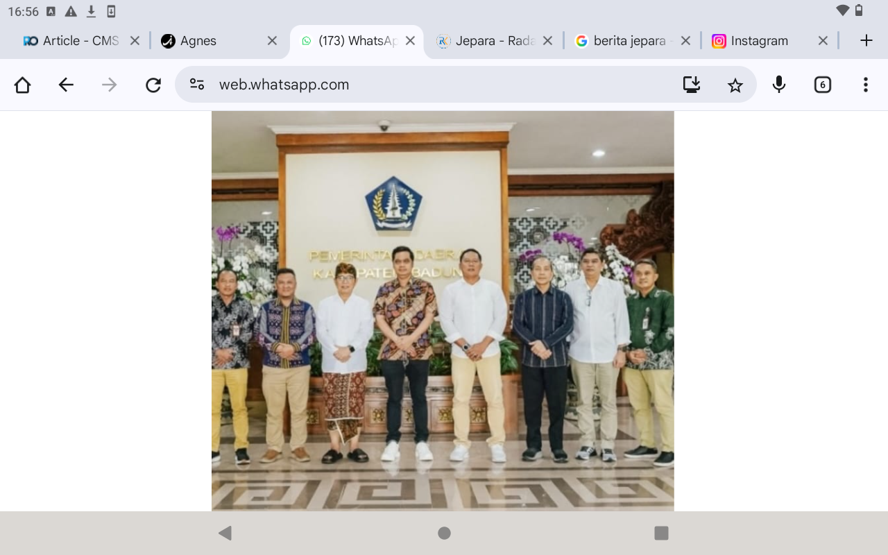 KOLABORASI: Bupati Jepara Witiarso Utomo dan Kepala Kejaksaan Negeri Jepara Agus Bagus Kade K. saat studi tiru terkait pariwisata di Kabupaten Badung.
