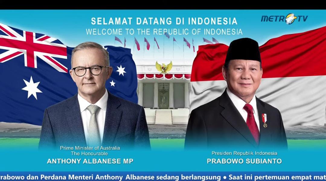 Prabowo sambut kedatangan PM Australia di Istana Merdeka (Foto: tangkapan layar live MetroTv)