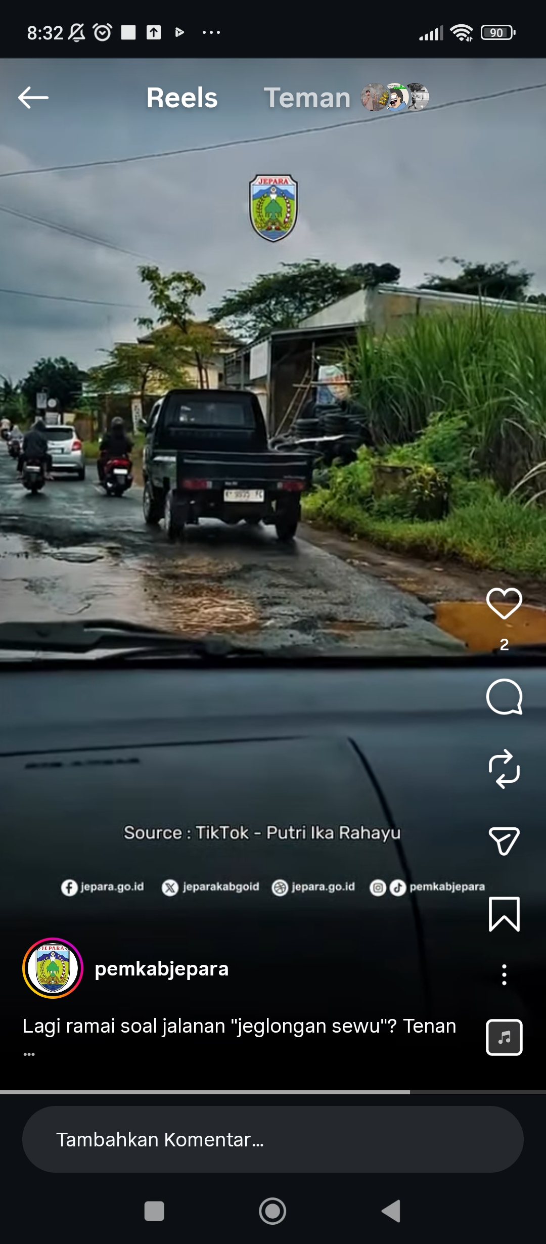 RUSAK: Kondisi jalan Pancur-Kedawung, salah satu prioritas perbaikan tinggal menunggu cuaca membaik.