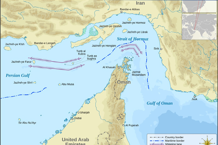Peta Selat Hormuz. (Wikimedia Commons)