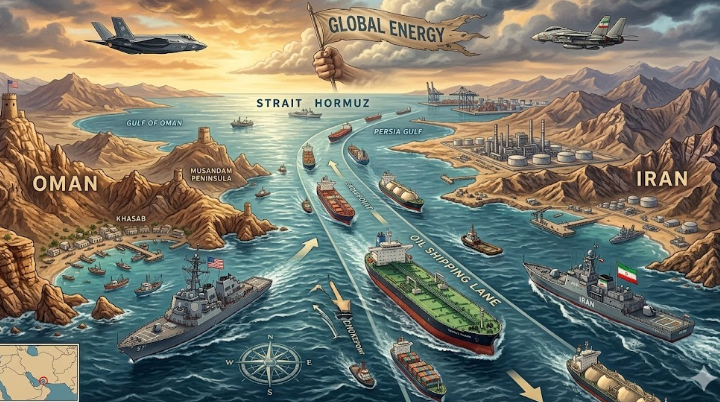 Ilustrasi selat Hormuz 