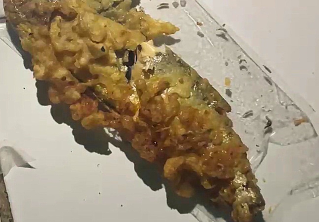 TAK LAYAK: Kondisi menu bandeng presto yang terdapat belatung pada Kamis (5/3).