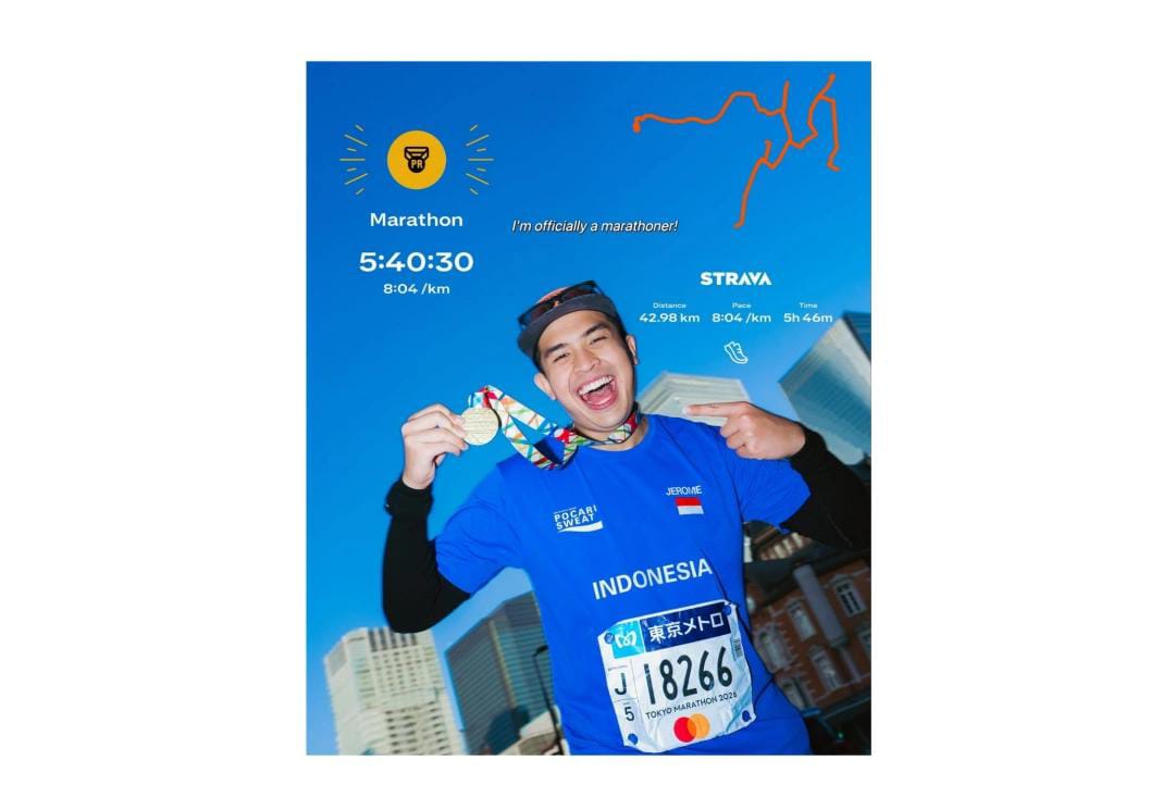 Momen Jerome Polin di Tokyo Marathon 2026 (Foto: instagram @jeromepolin)
