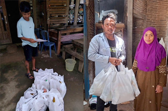 Penyerahan bantuan paket sembako PLN UIK Tanjung Jati B&nbsp;kepada warga desa Kaliaman.  