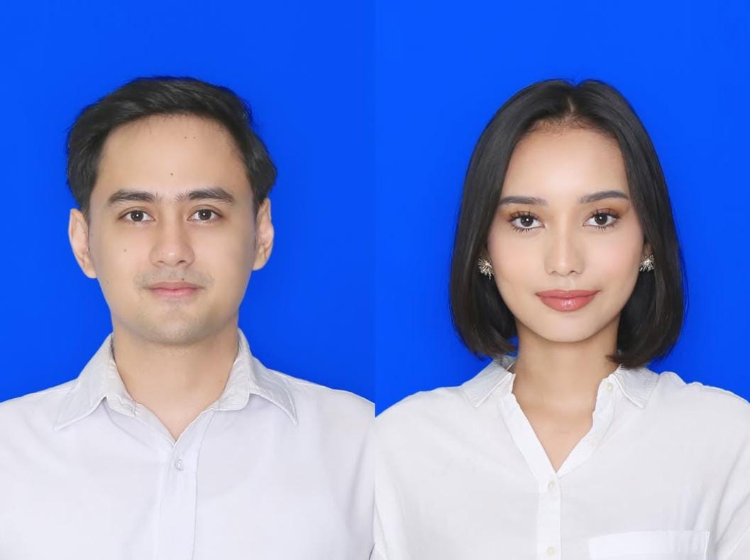 Indian Akbar dan Siska Minbite dengan background biru (Foto: instagram @indian.akbar)