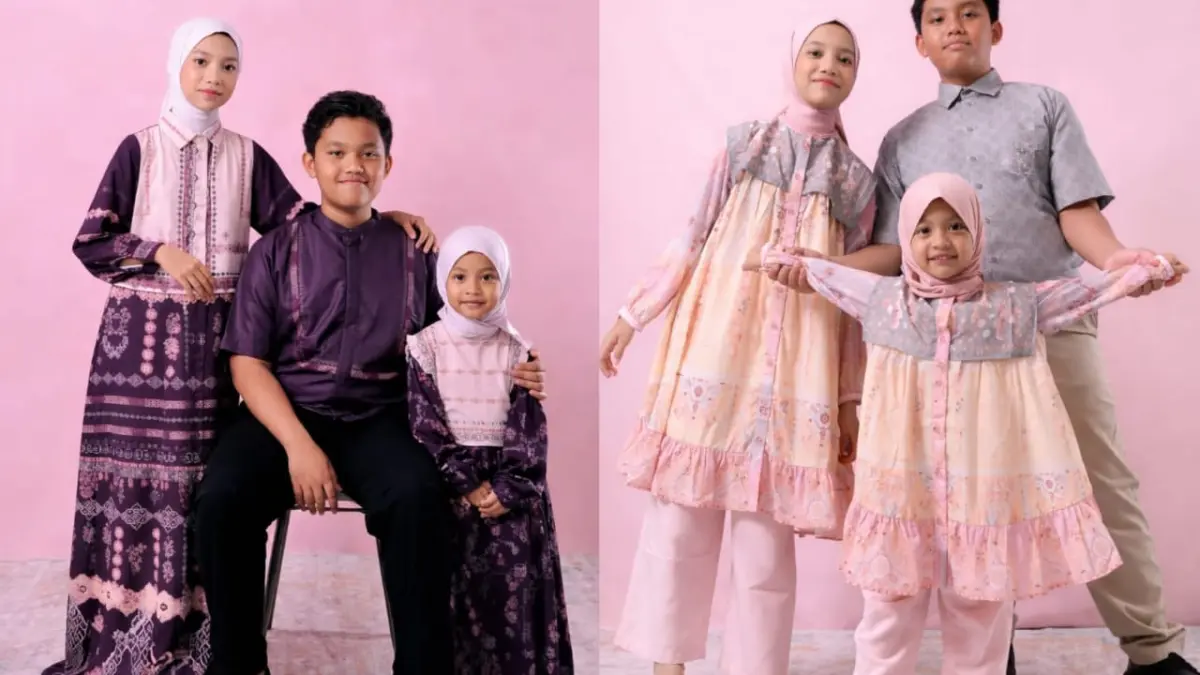 KOMPAK: Sarimbit dengan warna cerah jadi pilihan di Lebaran dan silaturahmi tahun ini.