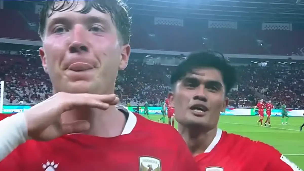 Ole Romeny saat berhasil mencetak gol ke gawang Saint Kitts and Nevis