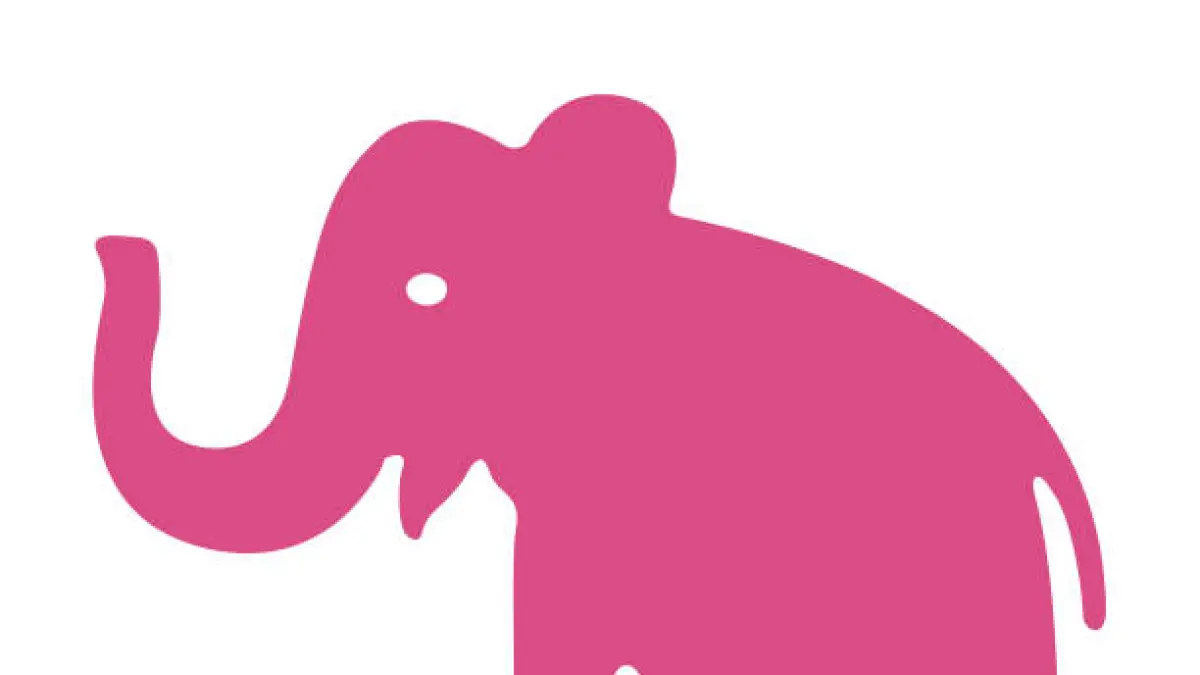 Ilustrasi gajah pink 
