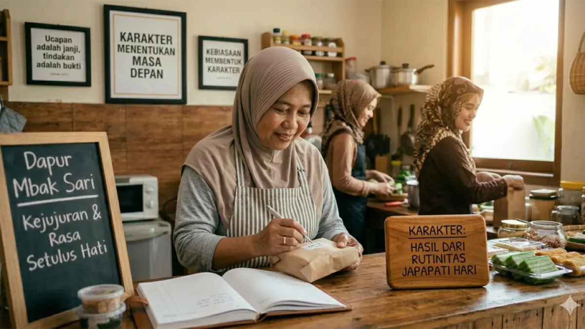 Ilustrasi karakter seseorang dalam kehidupan. (gemini ai)