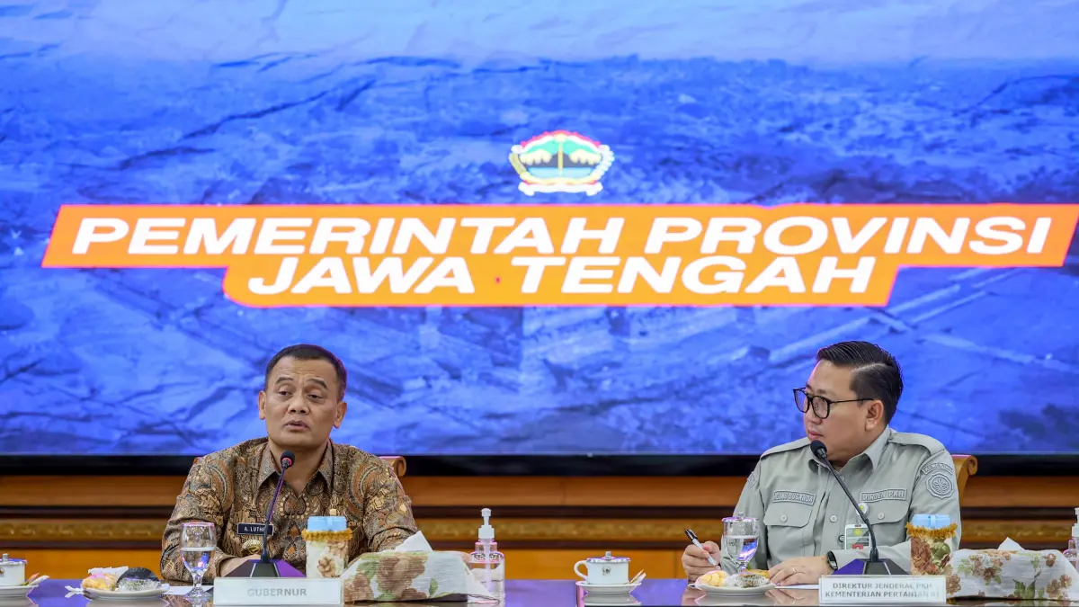 LOMPATAN BESAR: Ahmad Luthfi saat menerima audiensi Direktorat Jenderal Peternakan dan Kesehatan Hewan (PKH) Kementerian Pertanian bersama jajaran GDB di Kantor Gubernur Jawa Tengah, Semarang, Kamis (16/4/2026).